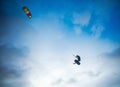 Kiteboarder performing a jump Royalty Free Stock Photo
