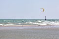 Kiteboarder on Wavy Lake Michigan