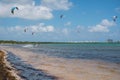 Kiteboarders Practicing in Mexico.