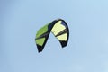 Kiteboarding kite close-up blue sky with clouds in background