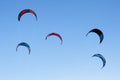 Kiteboarding kites and blue sky Royalty Free Stock Photo