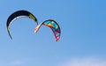 Kiteboarding. Kites flying in the sky. Royalty Free Stock Photo