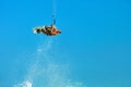 Kiteboarding, Kitesurfing. Extreme Water Sports. Surfer Air Action Summer Hobby Royalty Free Stock Photo