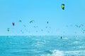 Kiteboarding, Kitesurfing. Water Sports. Kitesurfers In Sea. Sum