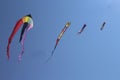 Kites colorful four flying high Royalty Free Stock Photo