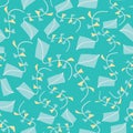 Kites seamless texture pattern background. Flying kites vector illustration for fabric, wallpaper, scrapbooking projects Royalty Free Stock Photo