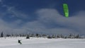 Kiteskiing in Martinske hole, Mala Fatra, Slovakia Royalty Free Stock Photo