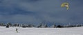 Kiteskiing in Martinske hole, Mala Fatra, Slovakia Royalty Free Stock Photo