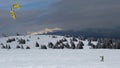 Kiteskiing in Martinske hole, Mala Fatra mountain range, Slovakia Royalty Free Stock Photo