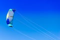 The kitesurf closeup over on the bright blue sky Royalty Free Stock Photo