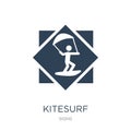 kitesurf icon in trendy design style. kitesurf icon isolated on white background. kitesurf vector icon simple and modern flat Royalty Free Stock Photo