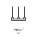 kitesurf icon vector from surf collection. Thin line kitesurf outline icon vector illustration. Linear symbol for use on web and