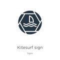 Kitesurf sign icon vector. Trendy flat kitesurf sign icon from signs collection isolated on white background. Vector illustration