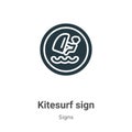 Kitesurf sign vector icon on white background. Flat vector kitesurf sign icon symbol sign from modern signs collection for mobile