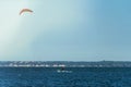 Kitesurfen on a beautiful blue ocean