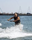 Kitesurfer jumping