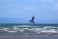 Kitesurfer jumping at Troon, Scotland