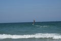 Kitesurfer leaping over waves off Wrightsville Beach Royalty Free Stock Photo