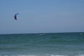 Kitesurfer leaping over waves off Wrightsville Beach Royalty Free Stock Photo