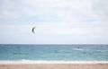 A kitesurfer off the coast of Uoleva in Tonga Royalty Free Stock Photo