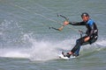 Kitesurfer riding at speed