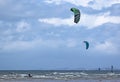 Kitesurfer riding at Troon, Scotland