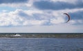 Kitesurfer on sea