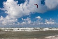 Kitesurfer and seagull Royalty Free Stock Photo
