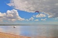 Kitesurfer training on the Tyligulskyl estuary