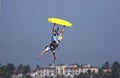 Kitesurfer upside down
