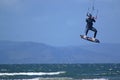 Kitesurfer riding at Troon, Scotland Royalty Free Stock Photo