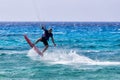 Kitesurfers on the Milos beach in Lefkada, Greece Royalty Free Stock Photo