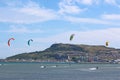 Kitesurfers in Portland Harbour