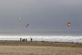 Kitesurfers on Saunton Sands beach Royalty Free Stock Photo