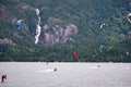 Kitesurfers at Squamish, Canada Royalty Free Stock Photo
