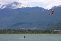 Kitesurfers at Squamish, Canada Royalty Free Stock Photo