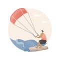 Kitesurfing abstract concept vector illustration. Royalty Free Stock Photo