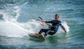 Kitesurfing on the Adriatic sea in Montenegro