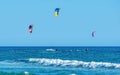 Kitesurfing on the Adriatic sea in Ulcinj, Montenegro, Europe