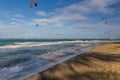 Kitesurfing at Cabarete beach, Dominican Republ