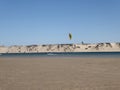 Kitesurfing on flat water in Morocco