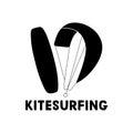 Kitesurfing hand written lettering logo