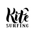 Kitesurfing hand written lettering logo