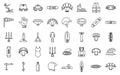 Kitesurfing icons set outline vector. Active fun