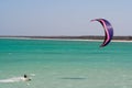 Kitesurfing in the lagoon Royalty Free Stock Photo