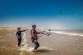 Kitesurfing lesson on the beach