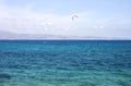 Kitesurfing in Naxos island Royalty Free Stock Photo