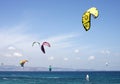 Kitesurfing in Naxos island Royalty Free Stock Photo