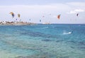 Kitesurfing in Naxos island Royalty Free Stock Photo