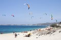 Kitesurfing in Naxos island Royalty Free Stock Photo